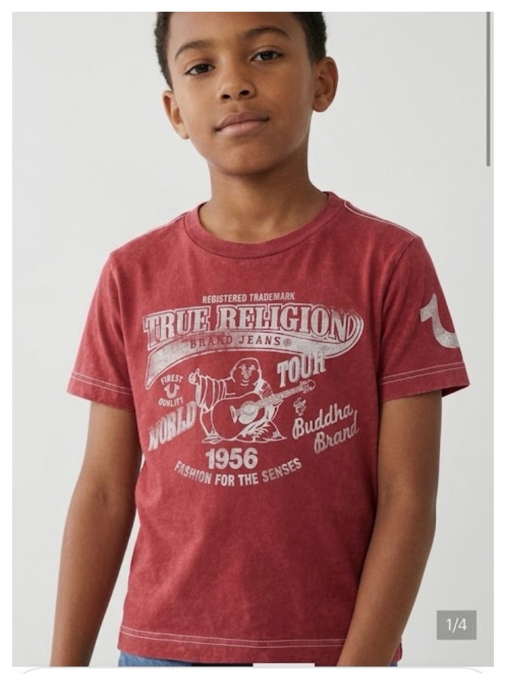 True Religion Red Short Sleeve Graphic Tee